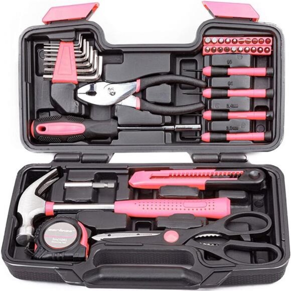 39Piece Tool Set General Household Hand Tool Kit with Plastic Toolbox Storage - Picture 2 of 6